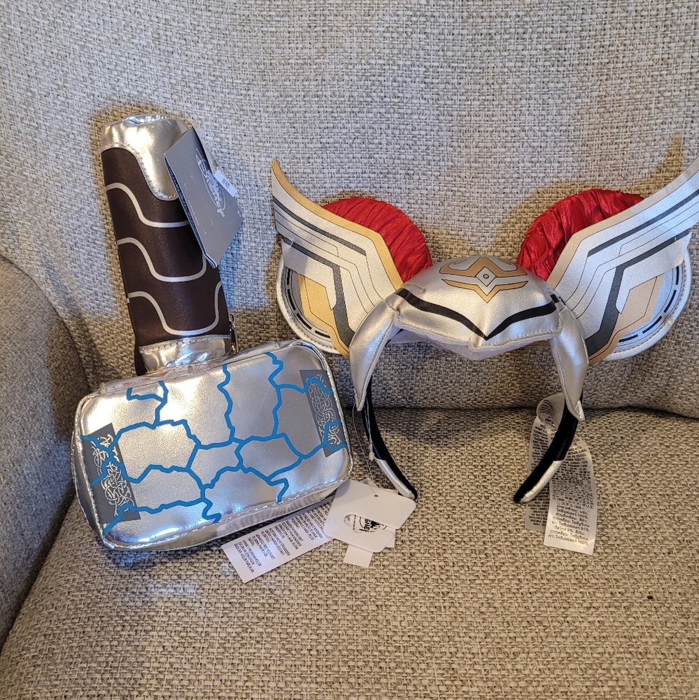 Might Thor Disney Parks Hammer Wrislette and Mickey Ears Headband